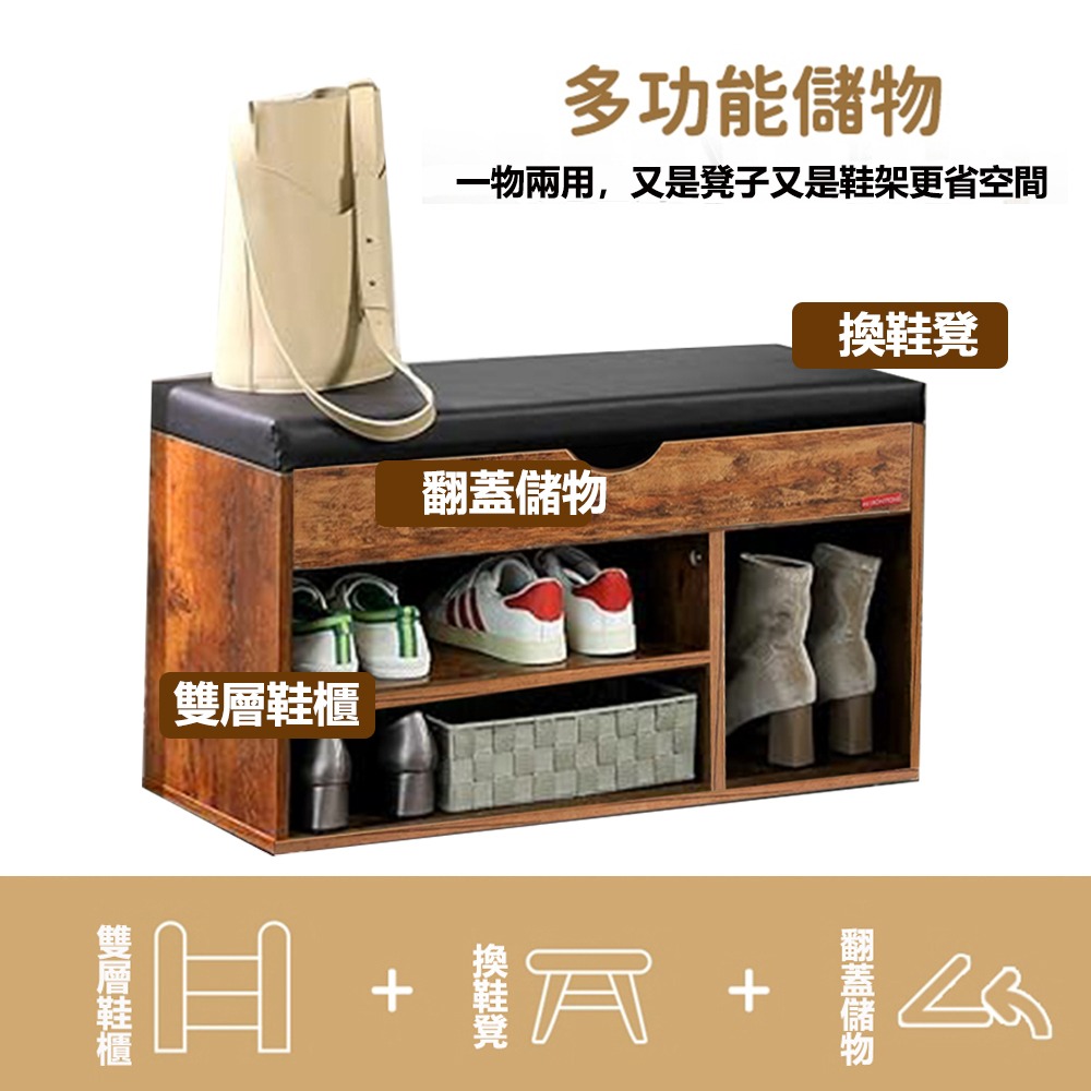 【台灣現貨 406】80公分穿鞋椅 帶收納 換鞋櫃 收納換鞋椅  儲物凳  穿鞋凳  收納凳 換鞋凳 免運 可貨到付款-細節圖2
