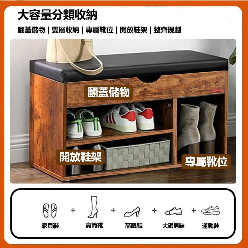 【台灣現貨 406】80公分穿鞋椅 帶收納 換鞋櫃 收納換鞋椅  儲物凳  穿鞋凳  收納凳 換鞋凳 免運 可貨到付款-細節圖3
