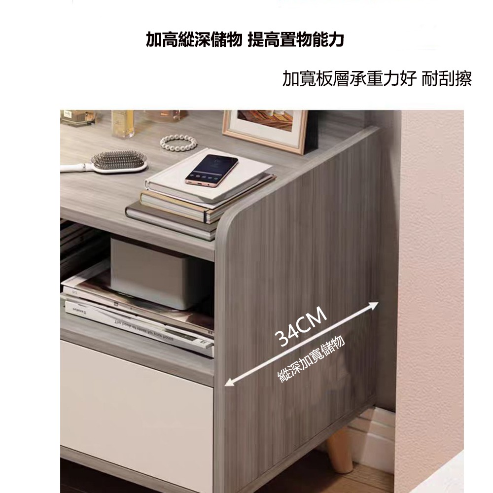 【台灣現貨 408】床頭櫃 床邊桌 抽屜櫃 床邊櫃 收納床頭櫃 小型邊桌 收納櫃 免運 可貨到付款-細節圖4