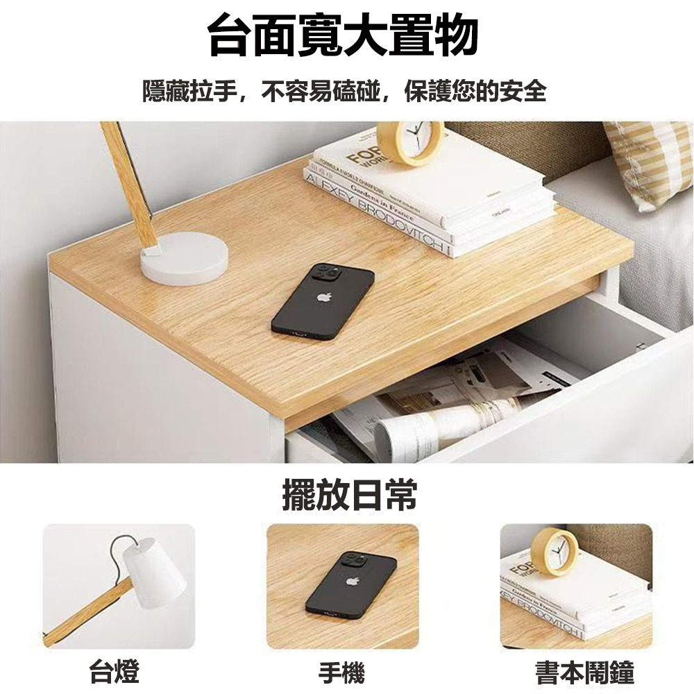 【台灣現貨 433】 北歐床頭櫃 三層斗櫃 床邊櫃 收納櫃 抽屜櫃 小櫃子 床邊桌 免運 可貨到付款-細節圖3