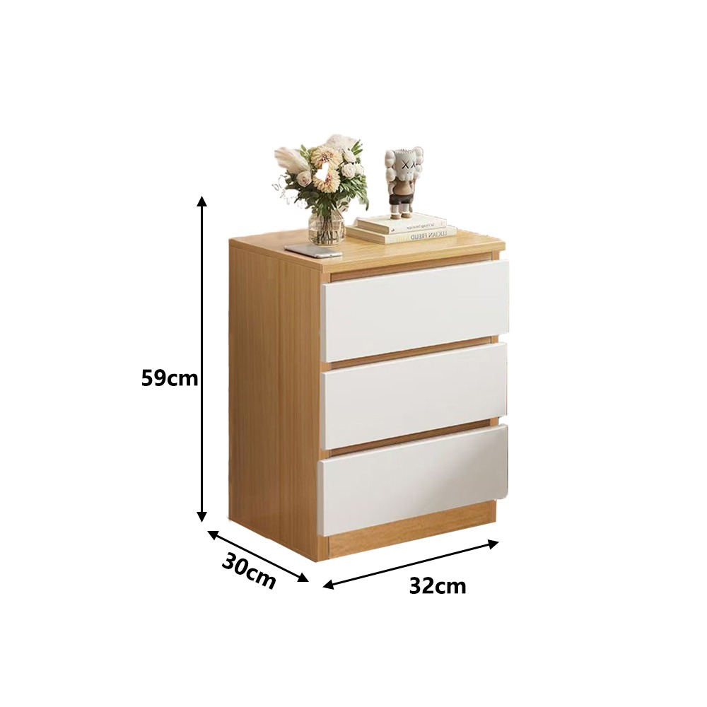 【台灣現貨 433】 北歐床頭櫃 三層斗櫃 床邊櫃 收納櫃 抽屜櫃 小櫃子 床邊桌 免運 可貨到付款-細節圖8