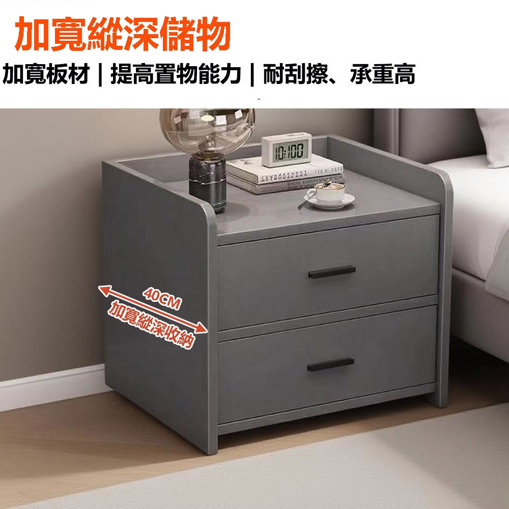 【E家工廠163】40公分雙抽床頭櫃 床邊桌 抽屜櫃 床頭櫃收納 床邊收納櫃 臥室收納櫃 小櫃子 免運-細節圖8