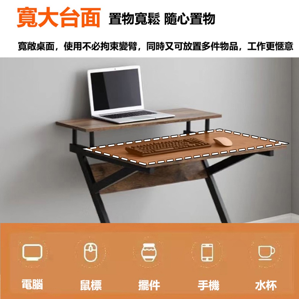 【E家工廠126】書桌 電腦桌 100公分書桌 工作桌 書桌帶熒幕架 組裝簡單 辦公桌 桌子長桌 學習桌 免運-細節圖5