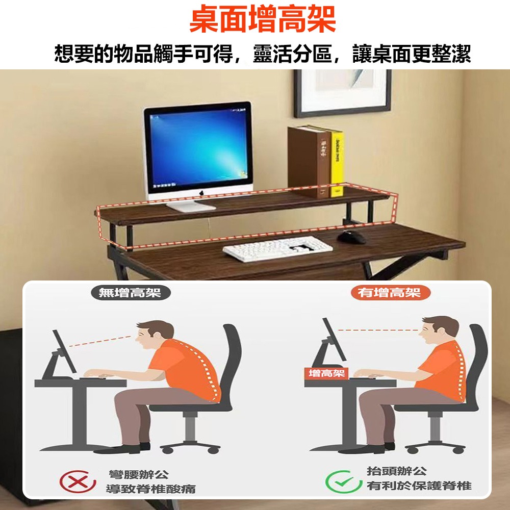 【E家工廠126】書桌 電腦桌 100公分書桌 工作桌 書桌帶熒幕架 組裝簡單 辦公桌 桌子長桌 學習桌 免運-細節圖7