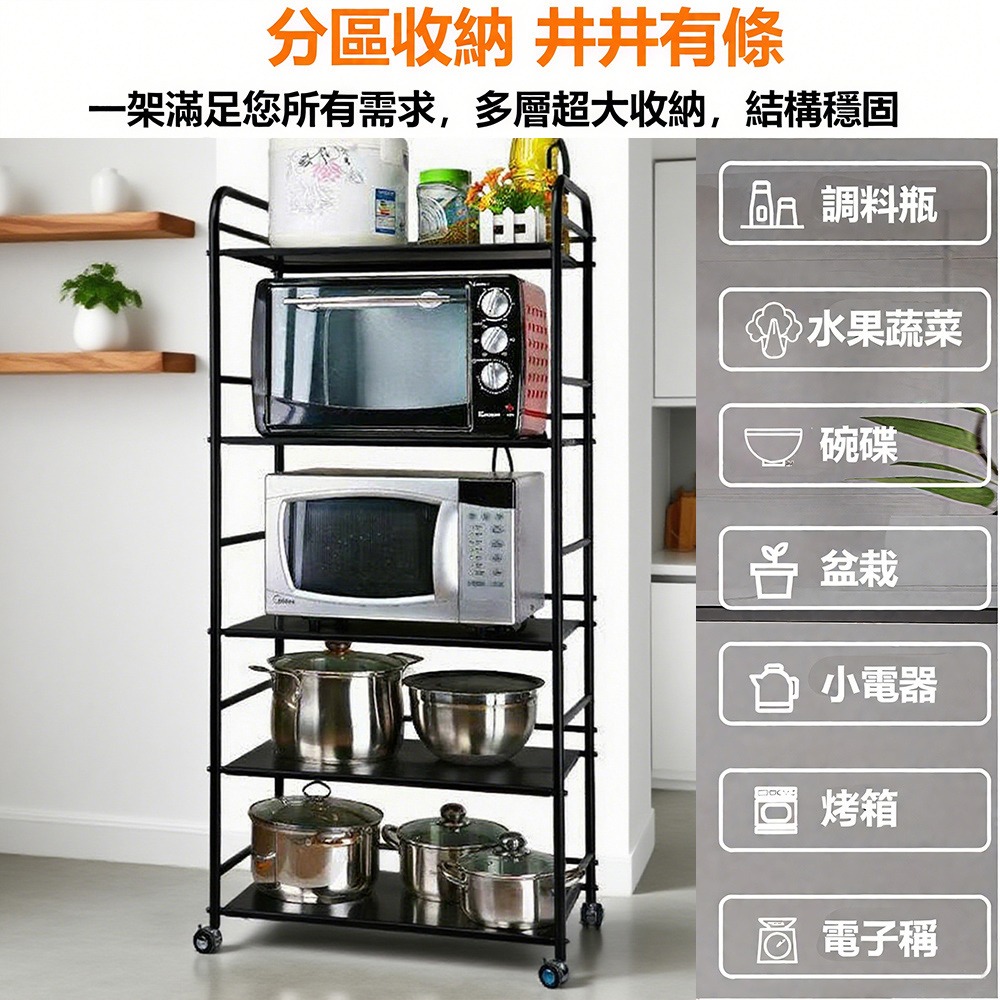 【E家工廠310】收納推車 移動式層車 多功能移動置物架 置物推車 層架置物架 收納架 多款可選 免運-細節圖5