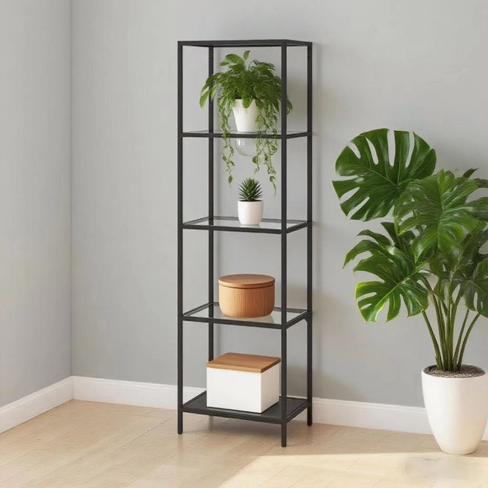 【E家工廠403】宜家同款同質量 50公分五層玻璃置物架 層架置物架 層架 展示架 收納架 公仔架 免運-細節圖2