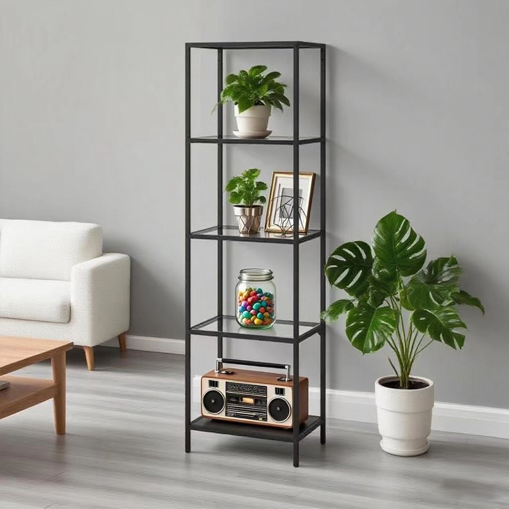 【E家工廠403】宜家同款同質量 50公分五層玻璃置物架 層架置物架 層架 展示架 收納架 公仔架 免運-細節圖3