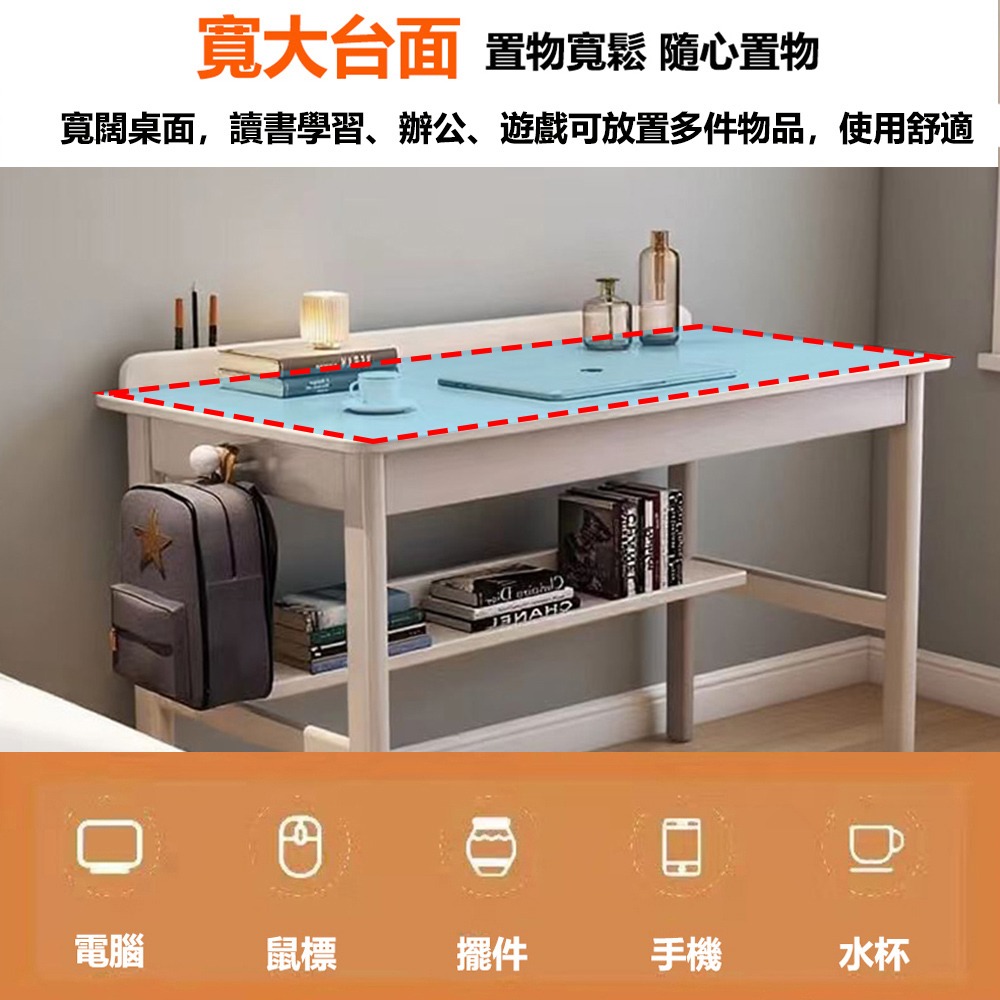 【E家工廠043】全實木書桌 80公書桌電腦桌 櫃體整裝僅需裝腳 學生桌 工作桌 抽屜收納 免運-細節圖3