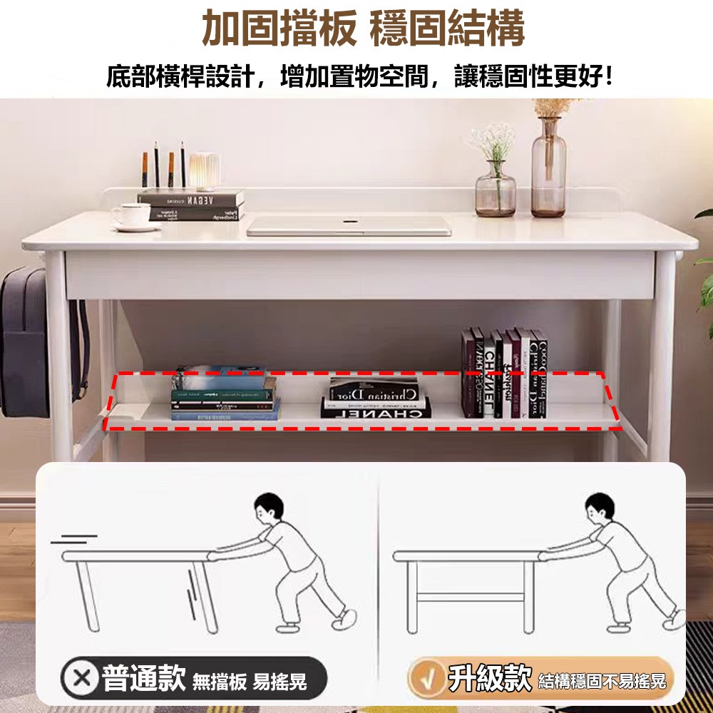 【E家工廠043】全實木書桌 80公書桌電腦桌 櫃體整裝僅需裝腳 學生桌 工作桌 抽屜收納 免運-細節圖4