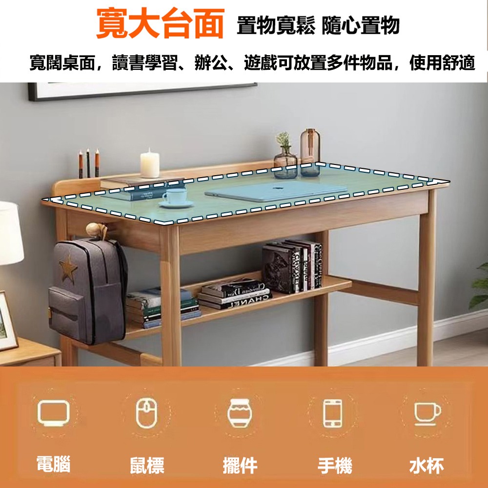 【E家工廠008】全實木書桌 80公書桌電腦桌 櫃體整裝僅需裝腳 學生桌 工作桌 抽屜收納 免運-細節圖6