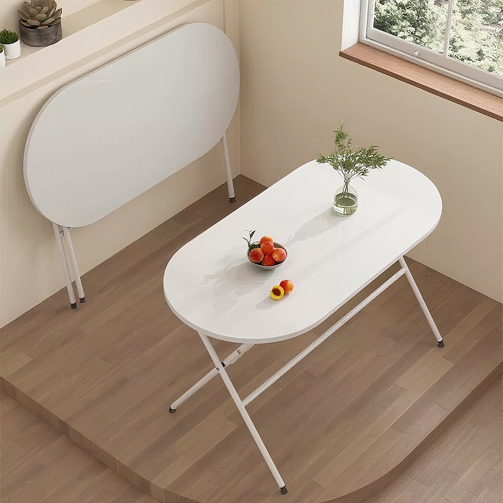 【E家工廠369】免組裝折疊桌 100公分折疊餐桌 打開即用 18MM加厚板材 咖啡桌 茶幾桌 免運-細節圖2