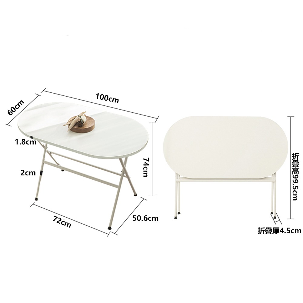 【E家工廠369】免組裝折疊桌 100公分折疊餐桌 打開即用 18MM加厚板材 咖啡桌 茶幾桌 免運-細節圖8