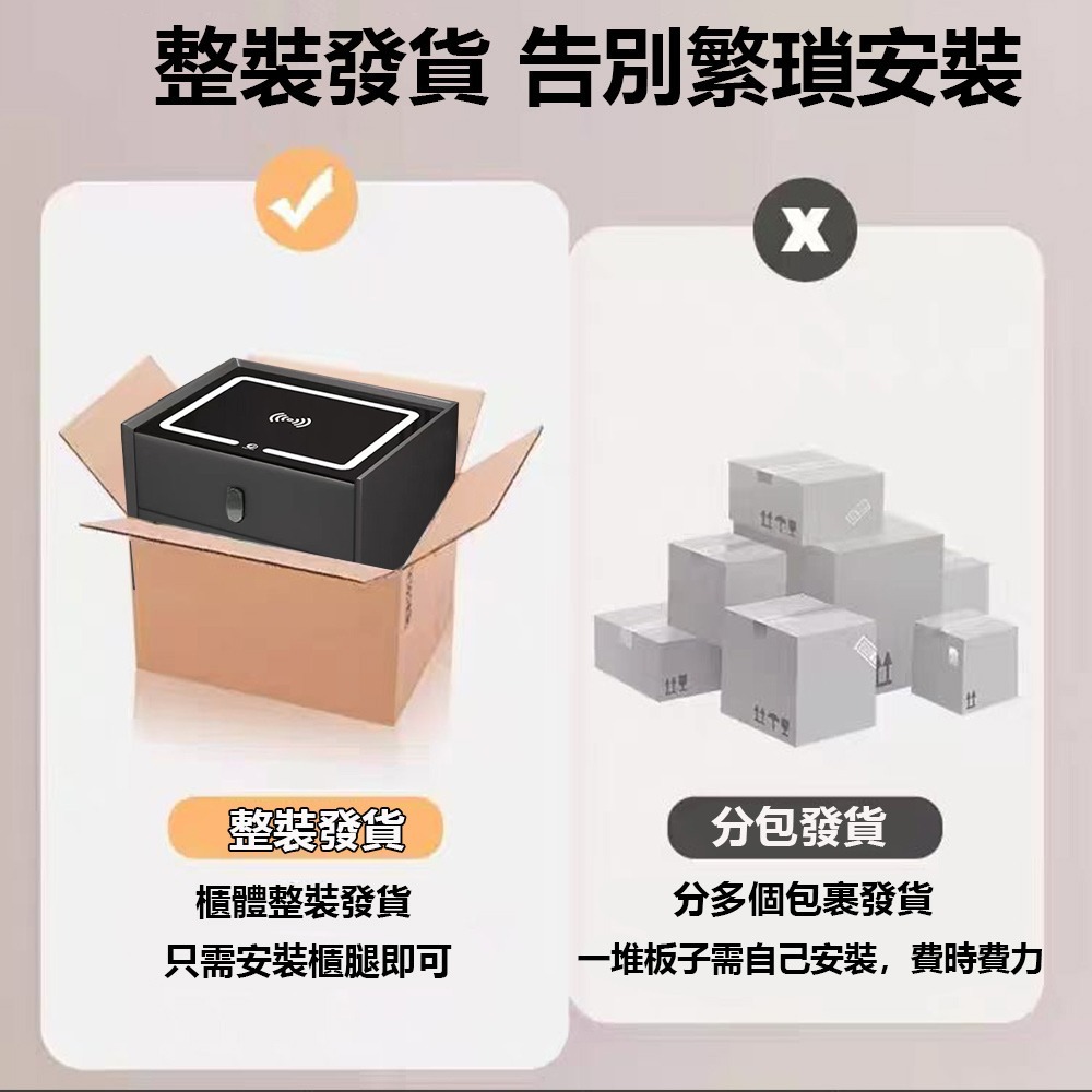 【E家工廠217】免組裝智能床頭櫃 帶無線充電 多功能床邊櫃 抽屜櫃 臥室床頭櫃 45公分雙抽床頭櫃 免運-細節圖8