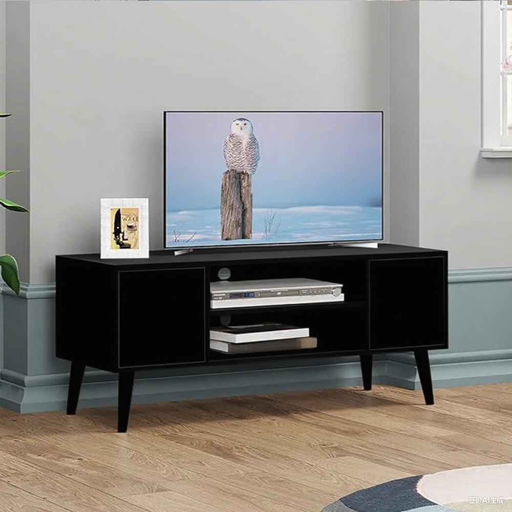 【E家工廠280】120CM電視櫃 電視櫃 兩門電視櫃/ 客廳長櫃/收納櫃/TV櫃/高腳電視櫃 免運-細節圖3