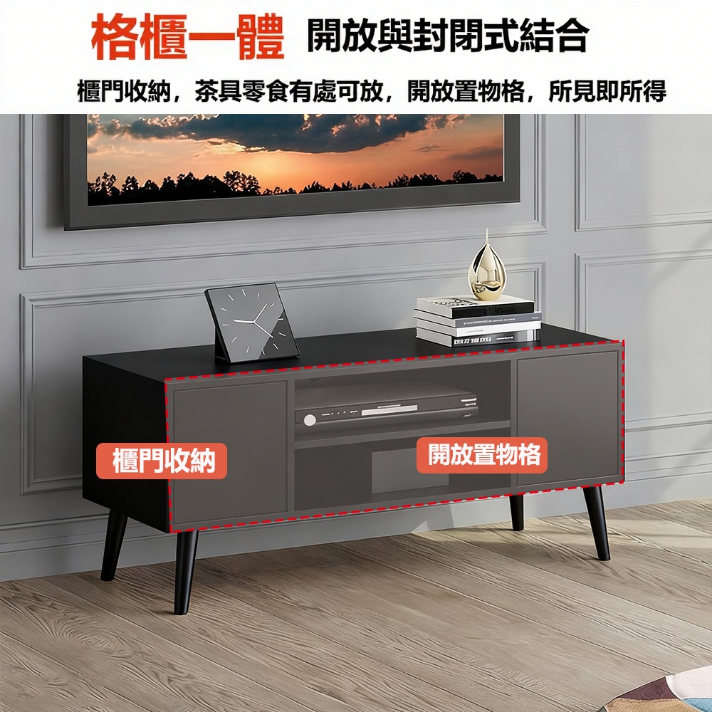 【E家工廠280】120CM電視櫃 電視櫃 兩門電視櫃/ 客廳長櫃/收納櫃/TV櫃/高腳電視櫃 免運-細節圖6