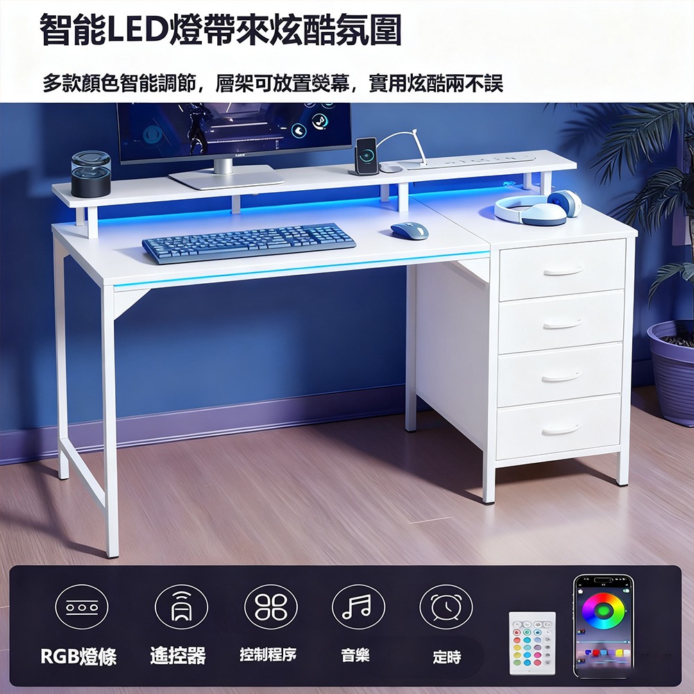 【E家工廠193】書桌 電腦桌 120公分書桌 工作桌 書桌帶抽屜 組裝簡單 書桌收納 學習桌 免運-細節圖7