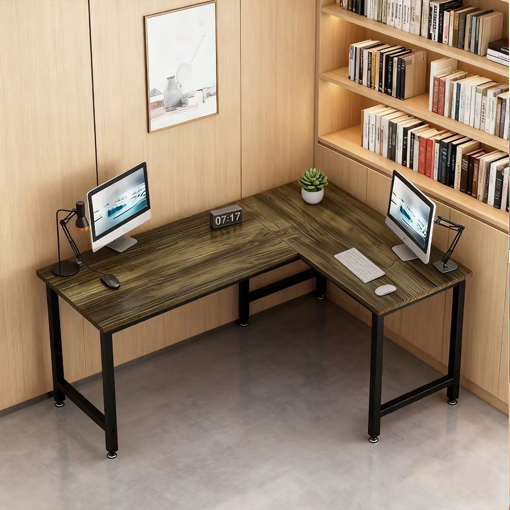 【E家工廠274】書桌 電腦桌 轉角桌 L形桌145公分書桌 工作桌 書桌帶熒幕架 組裝簡單 辦公桌 學習桌 免運-細節圖3