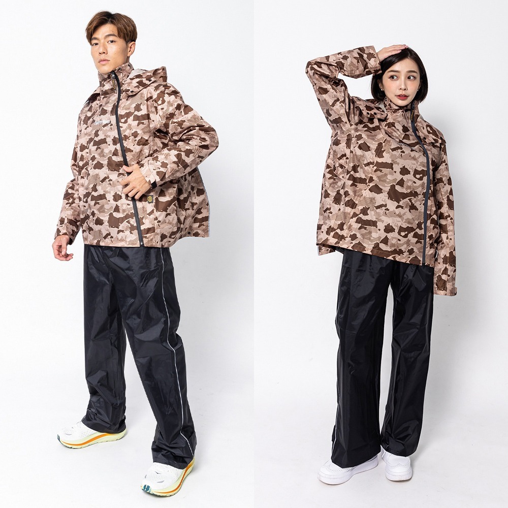 【奧德蒙直營】背包款-去去雨水走斜開雙拉鍊兩件式風雨衣-Outperform-細節圖4