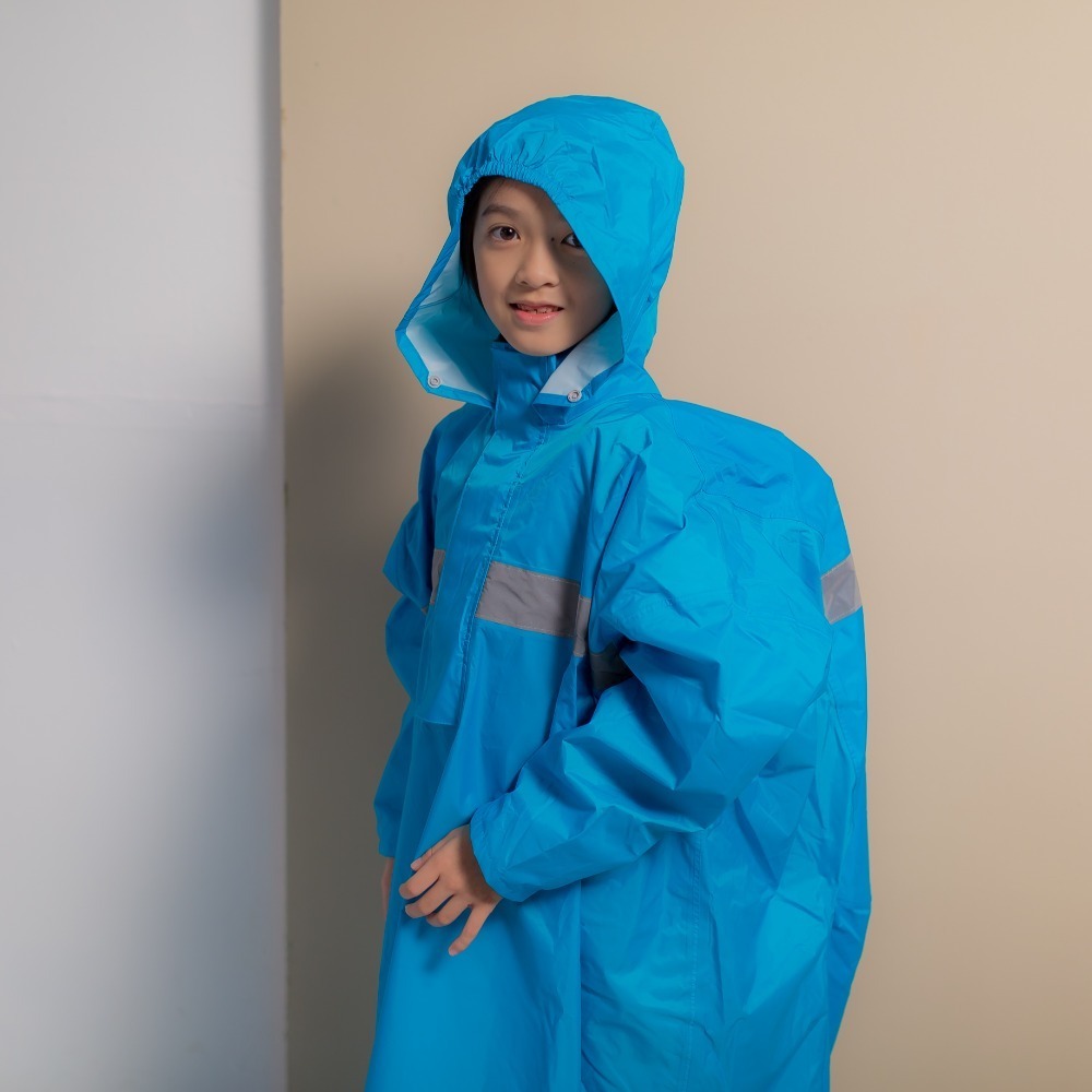 【奧德蒙直營】頂峰兒童背包款半開連身雨衣-Outperform-細節圖5
