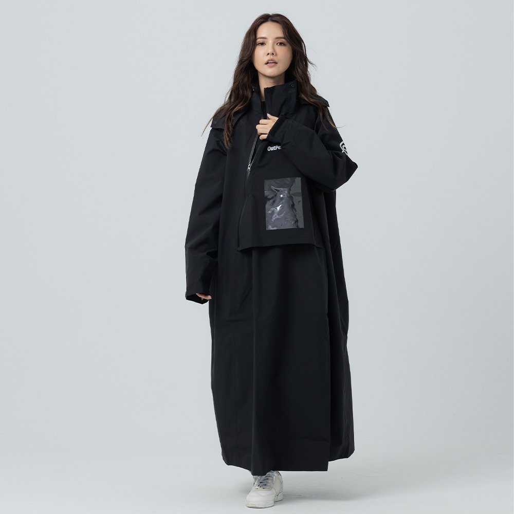 【奧德蒙直營】背包款-ACE半斜開雙拉鍊防水透氣連身式雨衣-Outperform-細節圖3