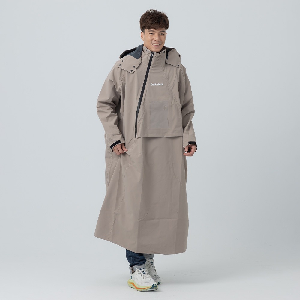 【奧德蒙直營】背包款-ACE半斜開雙拉鍊防水透氣連身式雨衣-Outperform-細節圖4