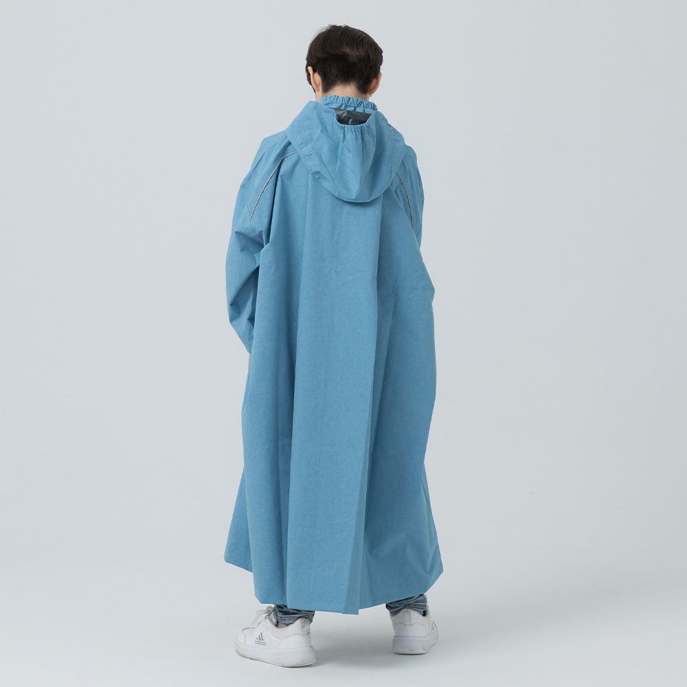 【奧德蒙直營】背包款ACE兒童半斜開雙拉鍊防水透氣連身式雨衣-Outperform-細節圖7