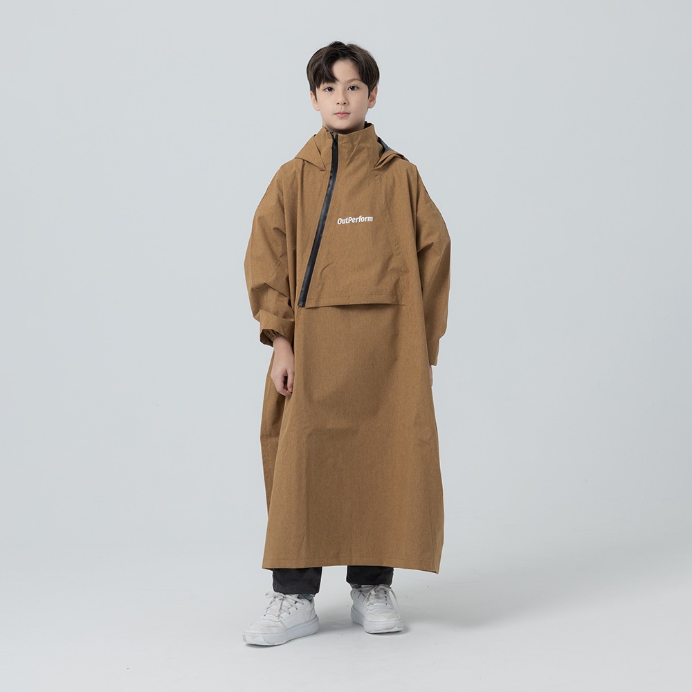 【奧德蒙直營】背包款ACE兒童半斜開雙拉鍊防水透氣連身式雨衣-Outperform-規格圖11