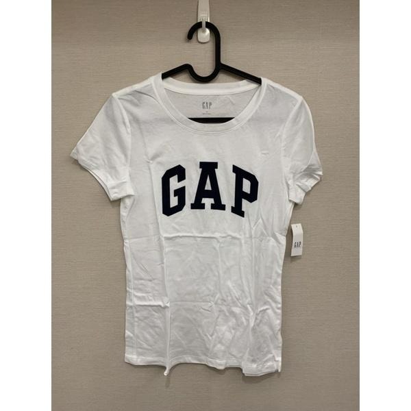 GAP 白色短袖圓領logo T恤 上衣 size XS-細節圖2