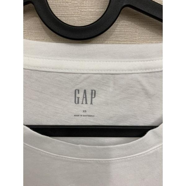 GAP 白色短袖圓領logo T恤 上衣 size XS-細節圖3