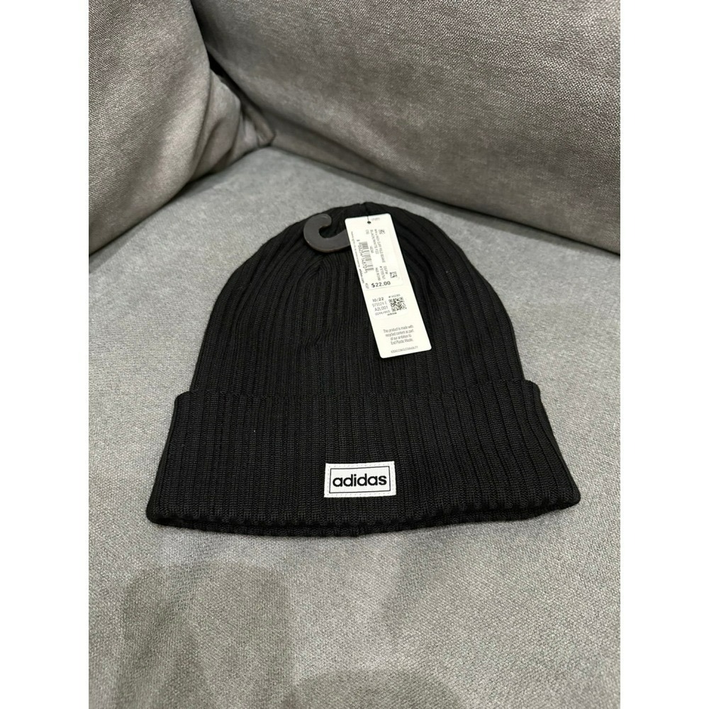 美國 adidas 毛帽 黑色 4 Inch Cuff Fold Beanie-細節圖4