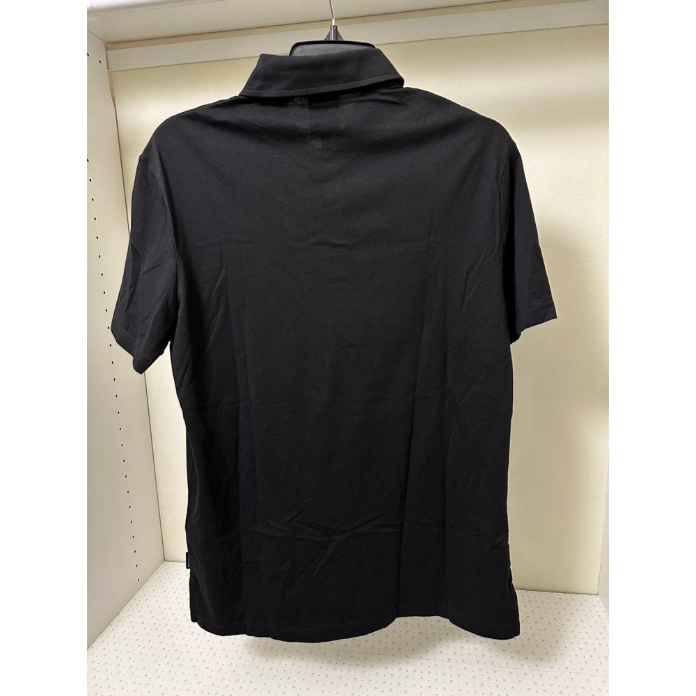 美國 Armani Exchange AIX 男款 短袖黑色老鷹圖案polo衫 size S-細節圖2