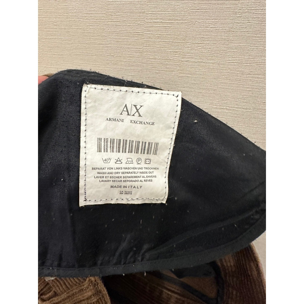 <二手> Armani Exchange AIX 男款 咖色燈芯絨長褲 size 32-細節圖5