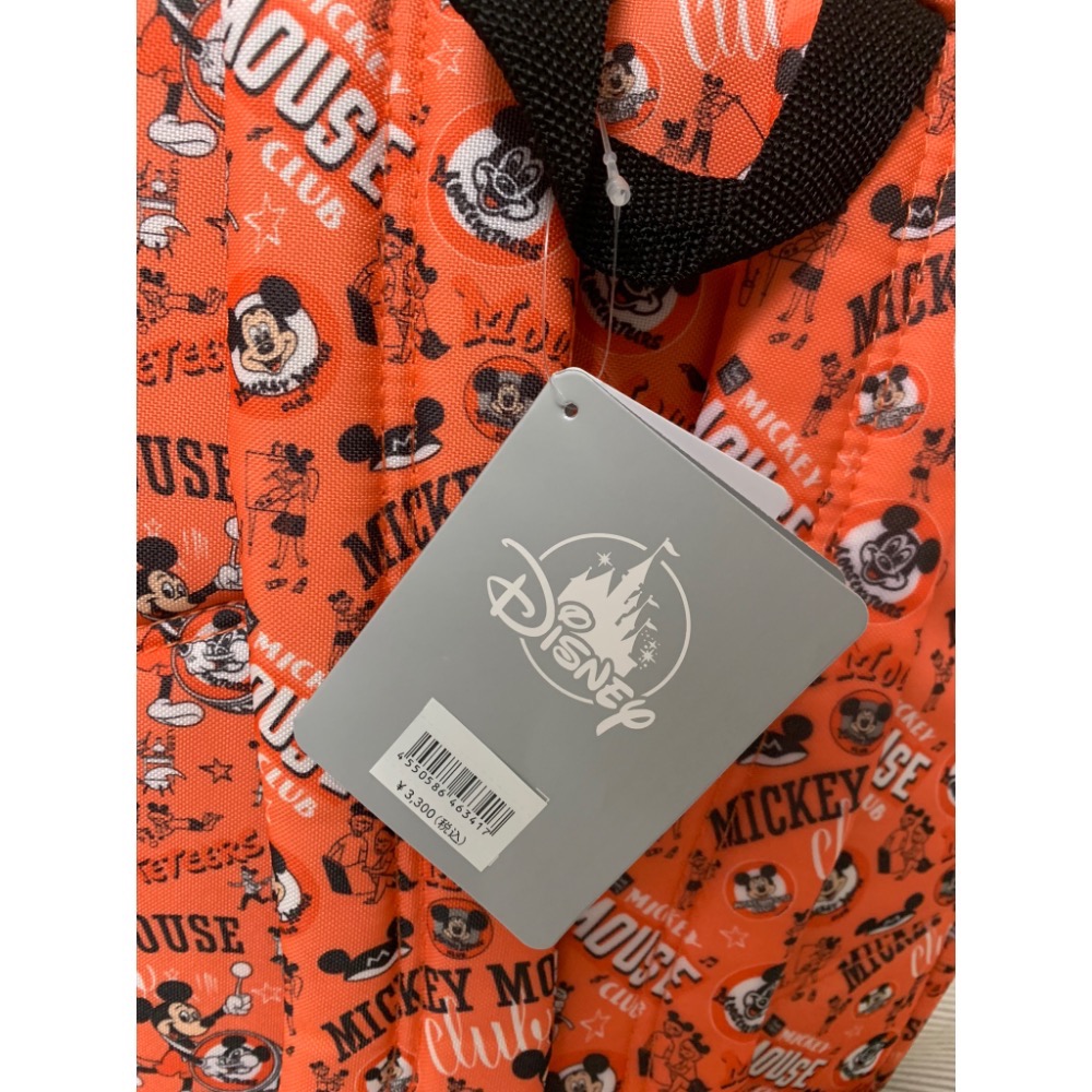 日本 Disney store 迪士尼 橘色滿版米奇後背包-細節圖2
