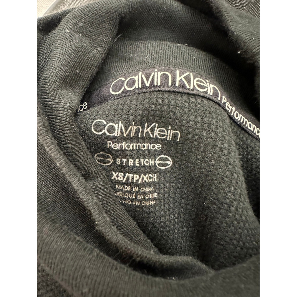 <二手> Calvin Klein CK 黑色長袖高領華夫格帽T size XS/L-細節圖6