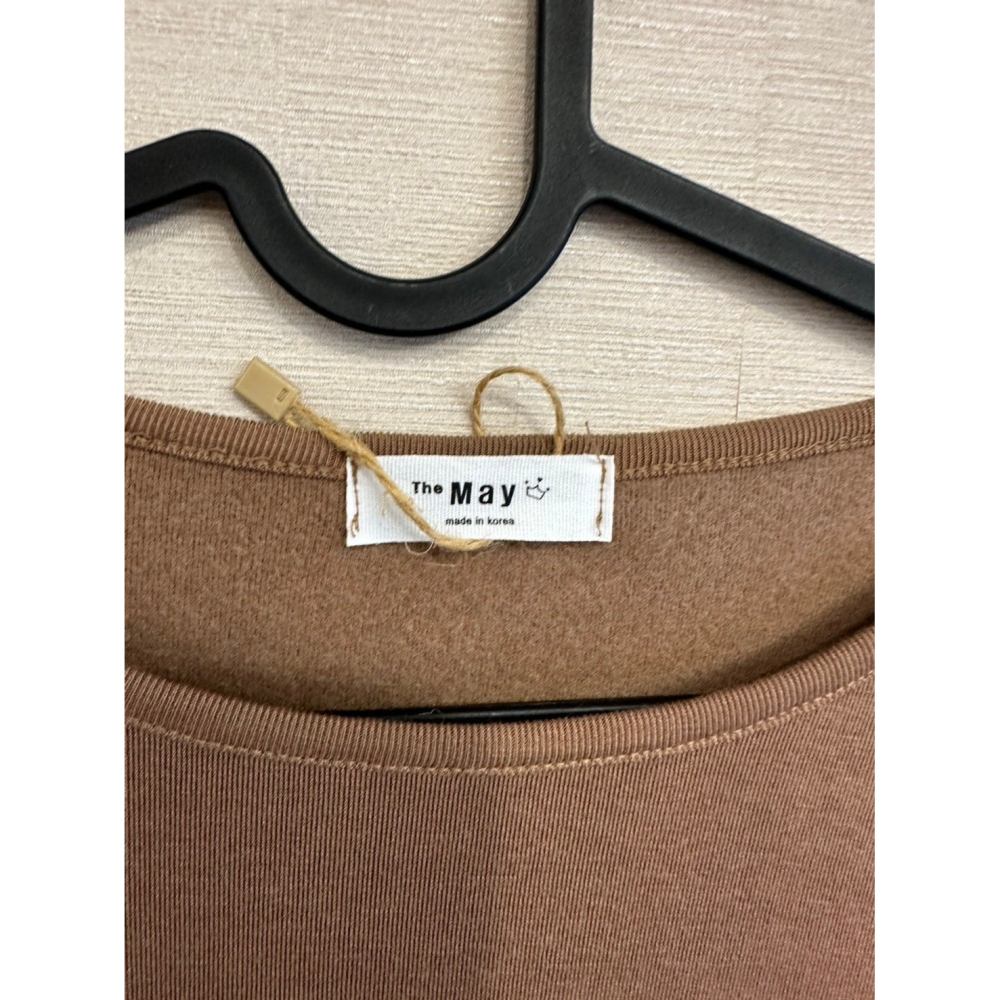 正韓 咖色長袖T恤 size F-細節圖2