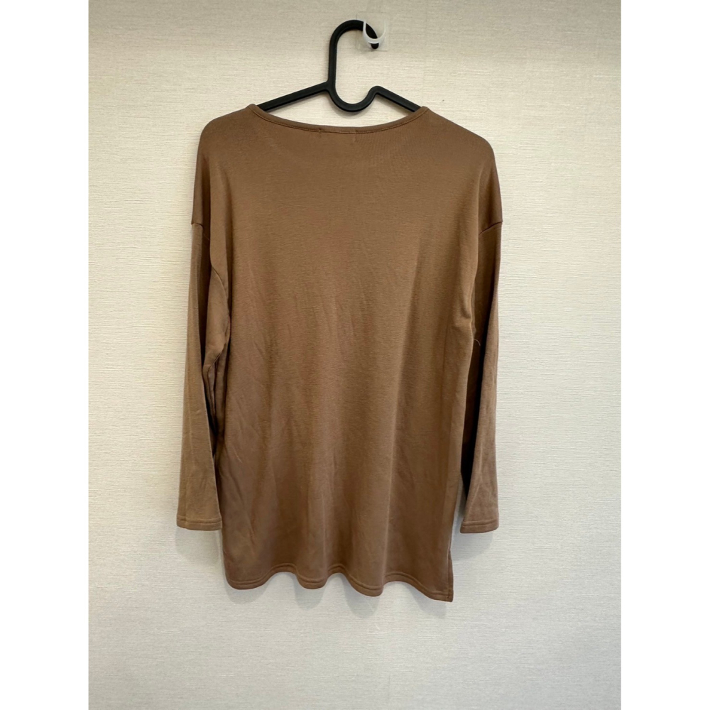 正韓 咖色長袖T恤 size F-細節圖4