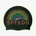 Speedo 成人泳帽 中性 男女適用 矽膠彈性 圖案-規格圖11