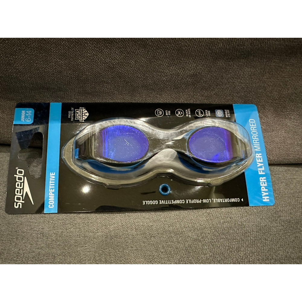 Speedo 兒童 6-14歲 競技泳鏡 Hyper Flyer 鏡面 藍-細節圖6