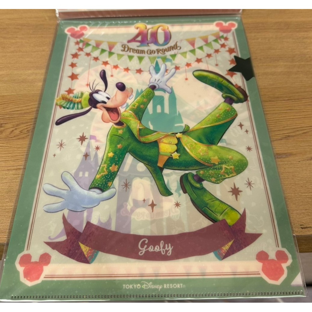 日本 東京迪士尼樂園 Disney 40週年限定 資料夾 L型夾 米奇 米妮 唐老鴨 黛絲 奇奇蒂蒂 高飛 布魯托-細節圖3