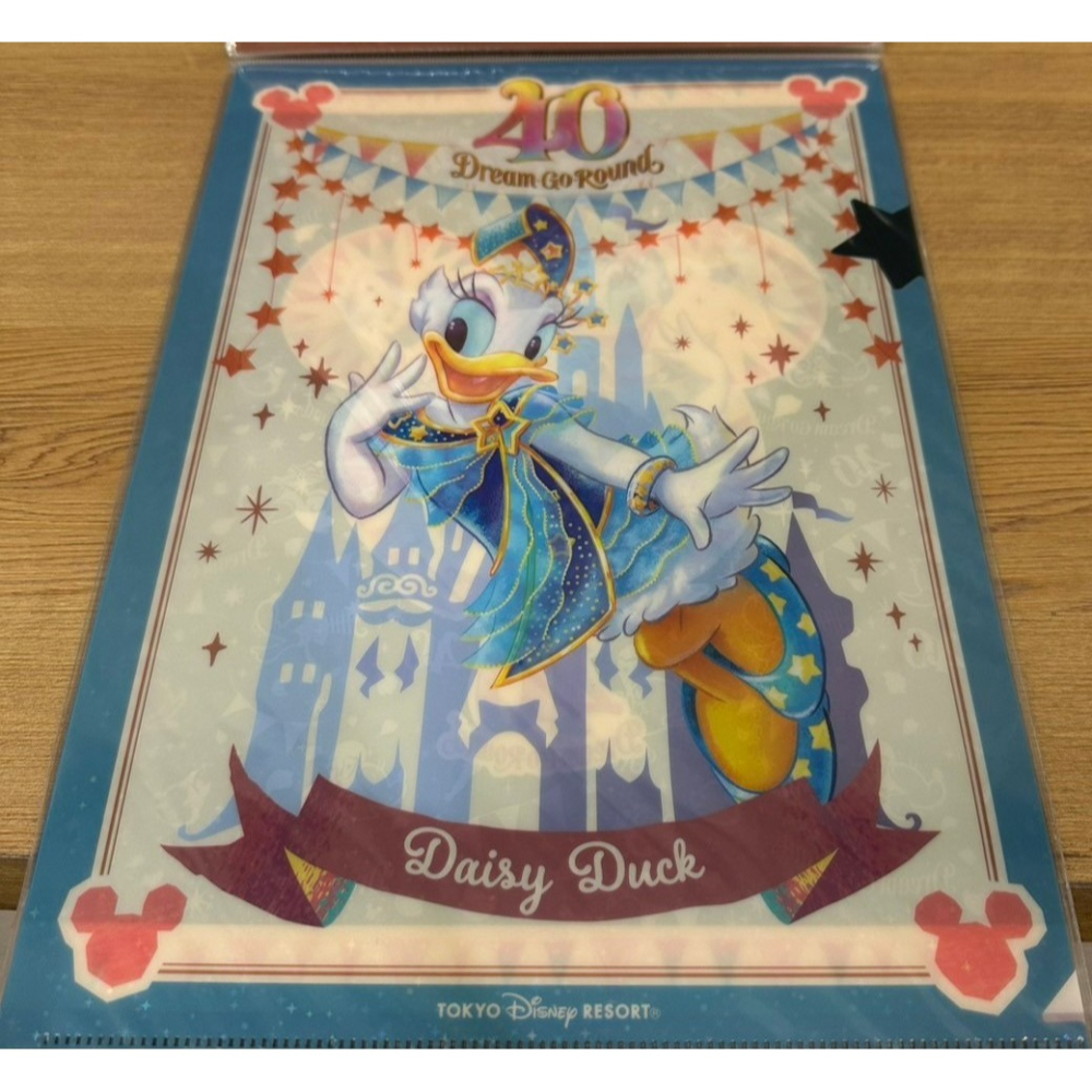 日本 東京迪士尼樂園 Disney 40週年限定 資料夾 L型夾 米奇 米妮 唐老鴨 黛絲 奇奇蒂蒂 高飛 布魯托-細節圖4