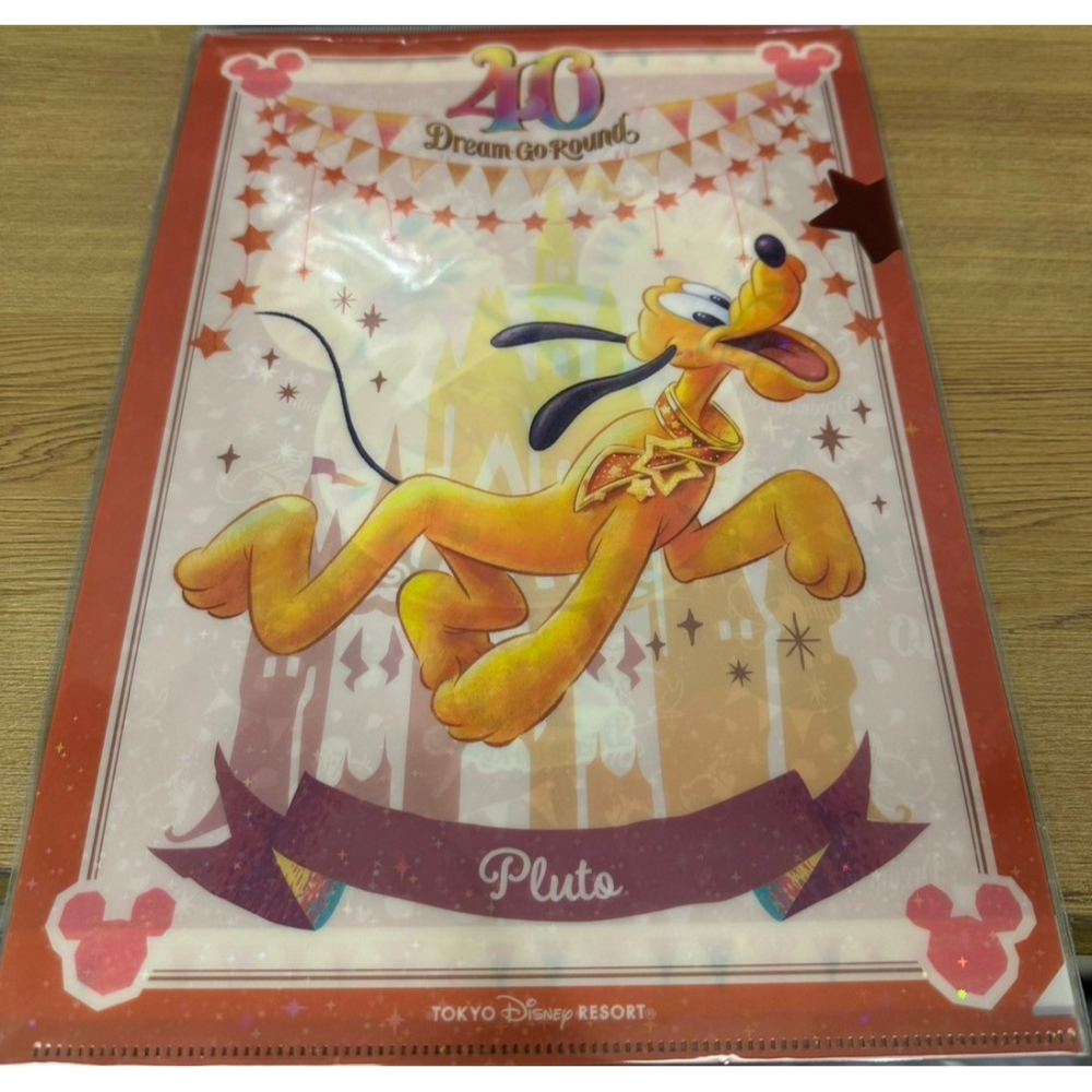 日本 東京迪士尼樂園 Disney 40週年限定 資料夾 L型夾 米奇 米妮 唐老鴨 黛絲 奇奇蒂蒂 高飛 布魯托-細節圖6