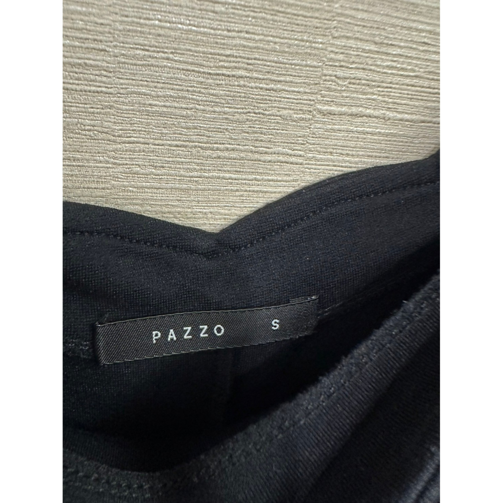 <二手> PAZZO 黑色一字領連身裙 size S-細節圖5