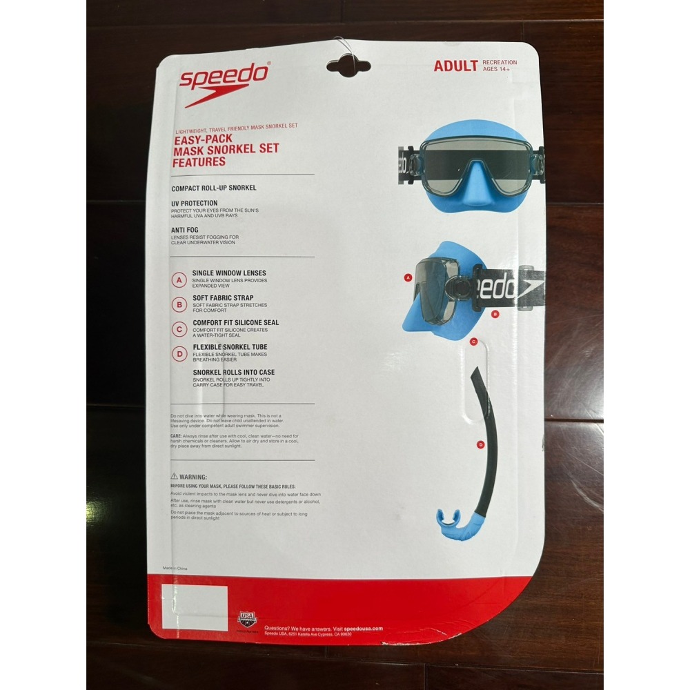 Speedo 旅行用 呼吸管+浮潛面鏡 收納軟式呼吸管 蛙鏡 浮潛 潛水面罩 Snorkel-細節圖10