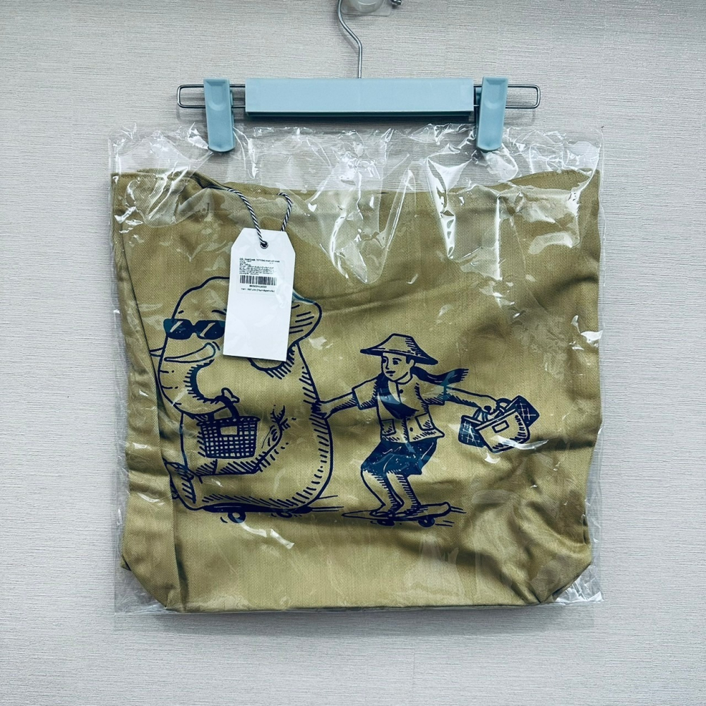 泰國 good goods 大象和草帽男孩 帆布袋 肩背袋 托特包 購物袋-細節圖4