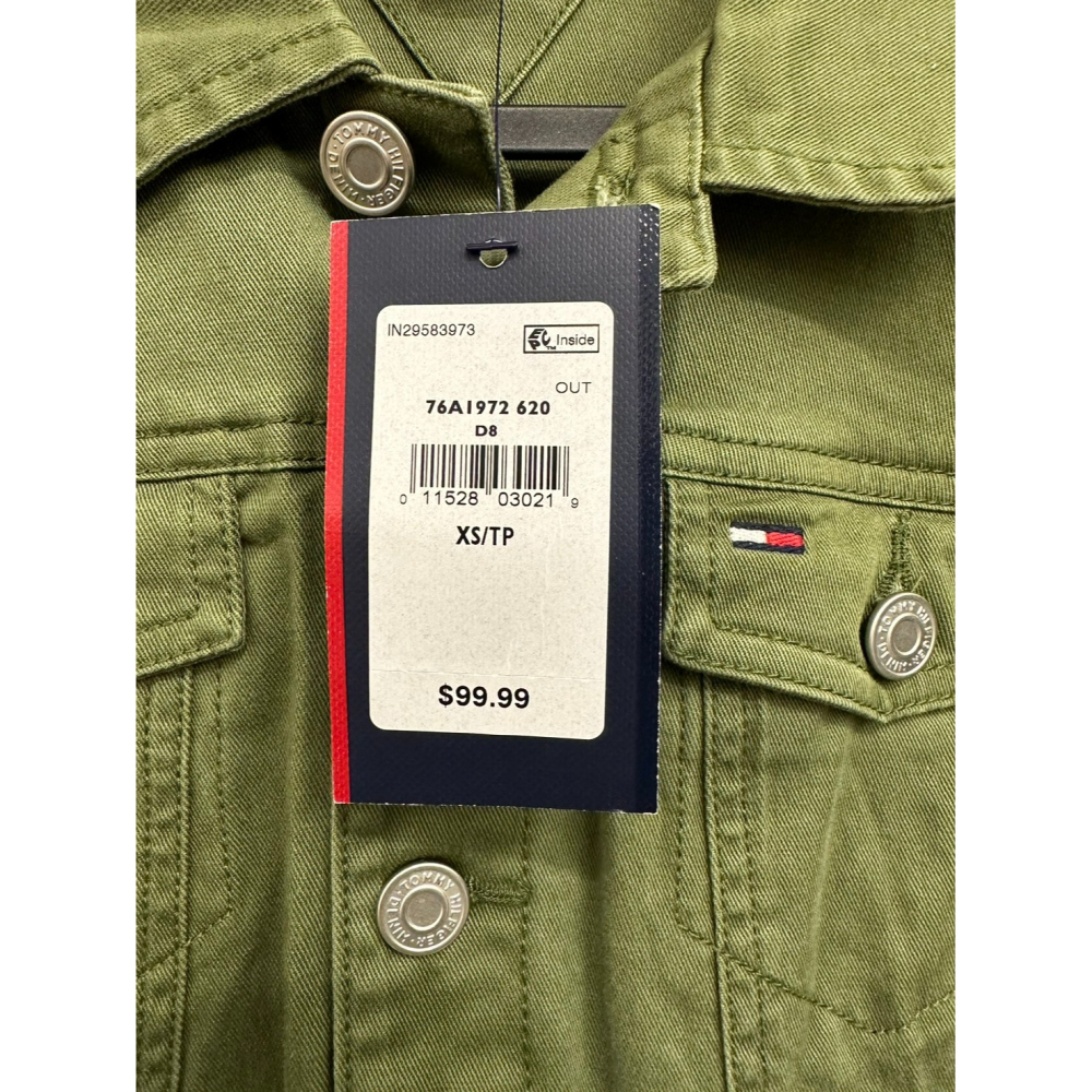 [微瑕] Tommy Hilfiger 長袖軍綠色牛仔連身裙 size XS-細節圖4