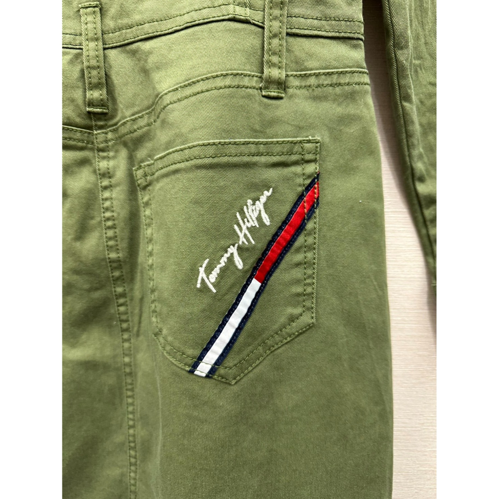 [微瑕] Tommy Hilfiger 長袖軍綠色牛仔連身裙 size XS-細節圖7
