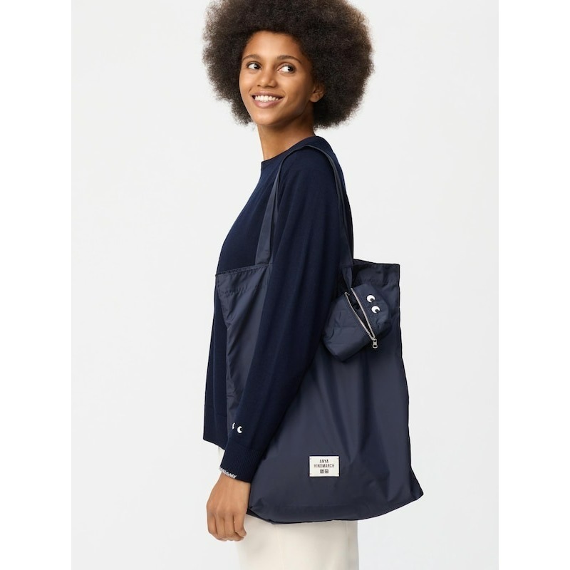Uniqlo x Anya Hindmarch 聯名 可收納式托特包 摺疊購物包 476123 小眼睛-細節圖2