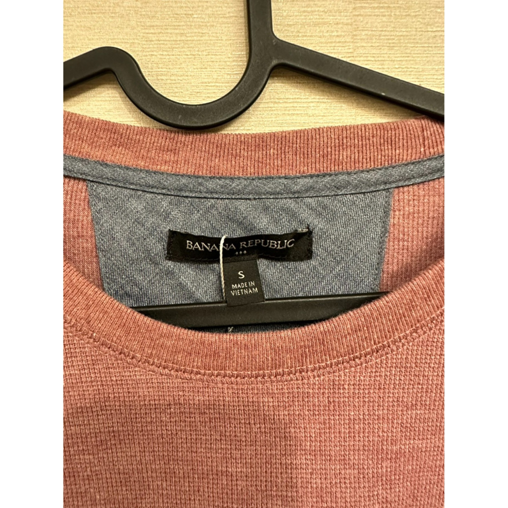 Banana Republic 男款 長袖紅色T恤 size S-細節圖2