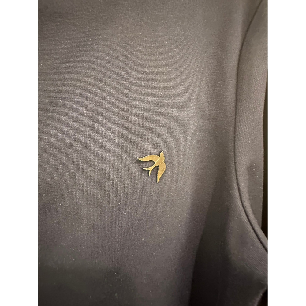 <二手> 德國 BONITA 七分袖深藍花朵邊圓領T恤 size M-細節圖9