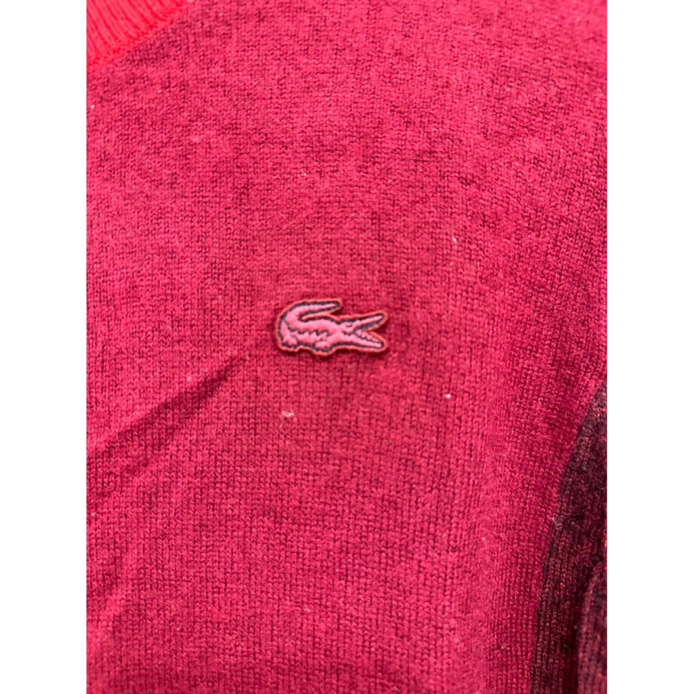 <二手> Lacoste 長袖酒紅色毛衣 size 40-細節圖6